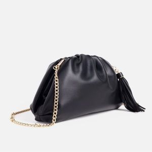 Black Crescent Clutch by Understated Leather